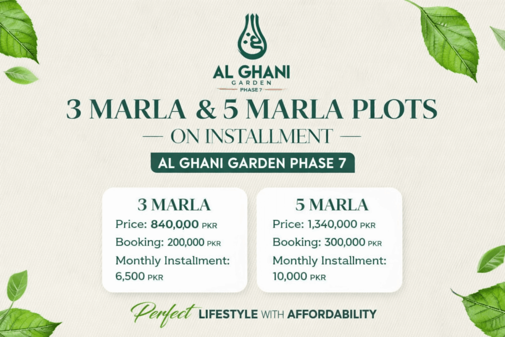al ghani garden phase 7 payment